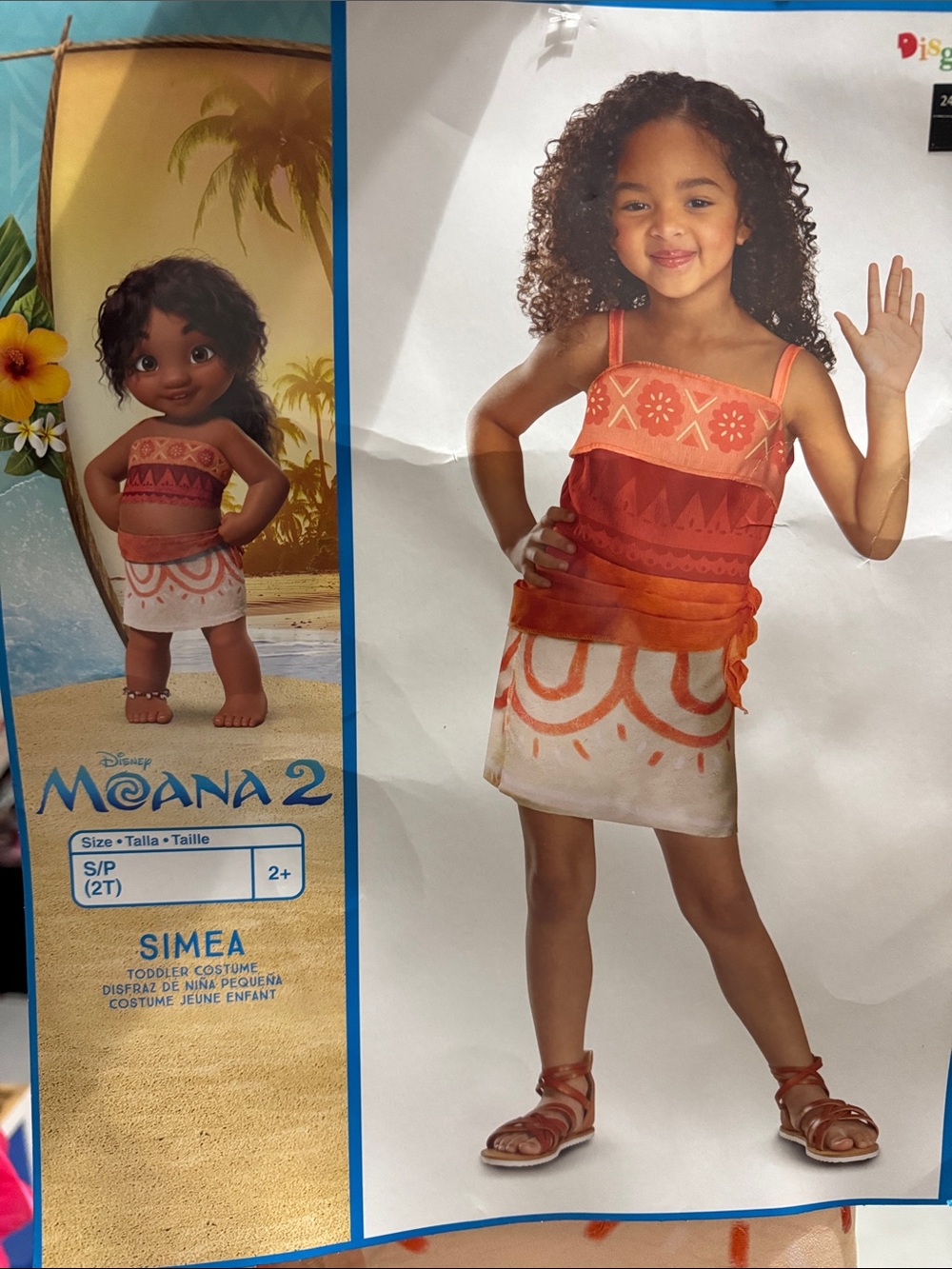 Disney Moana 2 Simea Toddler Costume - Coral, Cream & Orange